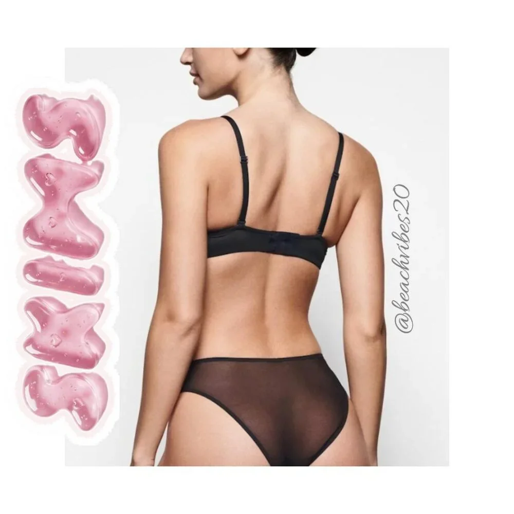 SKIMS Ultra Fine Mesh Strapless Bra Onyx 34F(DDD) NWT - Picture 8 of 10